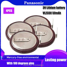 Panasonic bateria 100% original vl2330 2330 3v, de lítio recarregável com pernas 180 graus para temporizador chave do carro relógio remoto 4 peças 2024 - compre barato