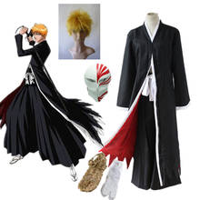 Anime Bleach Cosplay Ichigo Kurosaki Bankai Hollow Mask and Wig Men Halloween Cosplay Costume 2024 - buy cheap