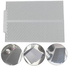 Alfombrilla rectangular de silicona para secado de platos, bandeja antideslizante resistente al calor, almohadilla de agua gruesa, utensilios de cocina 2024 - compra barato