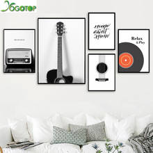 Guitar Radio Vinyl Records black and white Wall Art Vintage Nordic Diy Diamond Painting 5D Full mosaic Diamond Embroidery YY2252 2024 - buy cheap