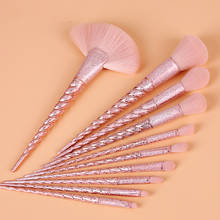 New Glitter Frosted Unicorn Makeup Brushes Set Powder Foundation Blusher Eyeshadow Blending Eyebrow Brush for Face Eyes Make Up 2024 - buy cheap