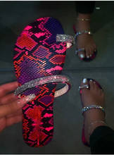 new 2020  Spring/summer single finger rhinestone bright diamond slippers candy color flat women sandals beach non-slip durable m 2024 - buy cheap