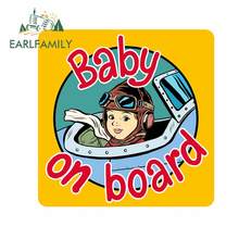 EARLFAMILY 13cm x 13cm Baby In Car Safety Car Sticker Sign Boy on Board Reflective Trunk Decal Keep Distance Warning Sign 2024 - buy cheap