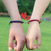 Pulseiras magnéticas de promessa casal, pulseiras que combinam com a distância, joias do amor eterno para casal, presentes para a amizade 2024 - compre barato