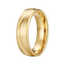 Anel masculino de cor dourada, aço inoxidável de titânio, anel de casamento, aniversário, joias de luxo, frete grátis 2024 - compre barato