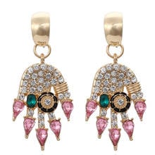 Zouchunfu-pendientes Retro de Palma de gota para mujer, Aretes de diamantes de imitación, joyería de moda, Aretes colgantes, 2021 2024 - compra barato