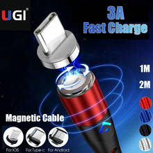 Ugi-cabo carregador magnético 3a de carregamento rápido, para ios, tipo c, usb c, cabo micro usb, acessórios para telefones celulares, para samsung, htc 2024 - compre barato
