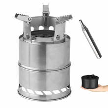 Portable Stainless Steel Lightweight Wood Stove Alcohol Stove Burner Outdoor Cooking Picnic BBQ Camping+Telescopic Fire Blowpipe 2024 - buy cheap