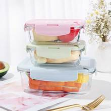 1PC Borosilicate Glass Food Storage Containers Airtight Lid Container Microwave Oven Freezer Dishwasher Safe Container Lunch Box 2024 - buy cheap