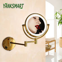 YANKSMART LED Folding Style 8" Bathroom Wall Mounted Professional Vanity Makeup Mirror 3X Magnifying Health Beauty Adjustable 2024 - buy cheap