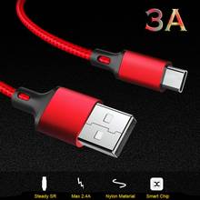3A Nylon Type-C Mobile Phone Cable 1.2m For Android Fast Charging Microusb Data Nylon Braided type c Cable for Xiaomi MI 8 9 2024 - buy cheap