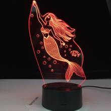 The Mermaid Princes Figure Baby Led Night Light Touch Sensor Colorful Nightlight for Girls Room Decor Table Lamp 3d Gift Decor 2024 - buy cheap