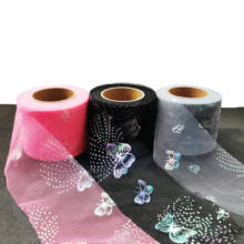 6cm 25Yards Butterfly Printed Mesh Fabric DIY Gauze Soft Tulle Tutu Skirt Bow Poms Hairbands Clips Wedding Birthday Decor 2024 - buy cheap