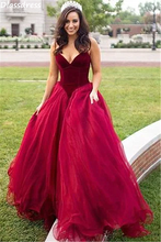 Sexy Wine Red Prom Dresses Tulle Strapless V-neck Simple A-line Ball Fluffy Gown Quinceanera Party Evening Dress вечерние платья 2024 - buy cheap