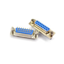 10pcs DP15 2Row Male/Female Blue Straight Pin DB15 D-sub PCB Mount RS232 Serial Port Connector COM port Socket With Screw Nuts 2024 - buy cheap