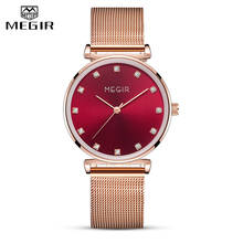 MEGIR Luxury Brand New Women Watches Fashion Rose Gold Ladies Dress Quartz Wristwatch Waterproof Female Watch Relogio Feminino 2024 - buy cheap