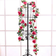 180 см настоящие искусственные розы, гирлянды из лозы, искусственные цветы, венок из ротанга, висящие на стене цветы, гирлянда, Свадебный сад, домашний декор 2024 - купить недорого