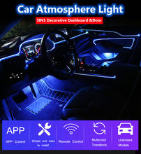 Lámparas de ambiente de fibra óptica RGB para Interior de coche, luz decorativa para puerta de salpicadero con Control remoto o Control por aplicación, 6 M 2024 - compra barato