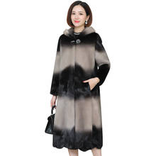 The Entire Mink Parka Women Outerwear Fashion Slim Mid-Length Thicken Chic Grass Mink Fur Mink Coat Winter Lady Vintage Overcoat 2024 - buy cheap