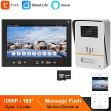 HomeFong Tuya WiFi Video Intercom,Works with Alexa,Wireless Doorbell Camera 150° 1080P,Talk,Motion Detect Recording,Open 2 Locks 2024 - buy cheap