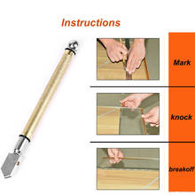 Cortador de vidro com liga de diamante, faca de corte, cabo de metal, cabeça, espelho de vidro, telha, ferramentas de corte, 1 peça 2024 - compre barato