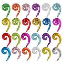 50pcs Colorful Spiral Wave Curve Foil Balloons Family Birthday Party Wedding Decoration Wall Stickers Inflatable Toys Air Globos 2024 - buy cheap