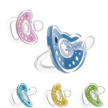 Newborn Soft Silicone Baby Pacifier Flat/Round Head Infant Baby Dummy Pacifier Flat Round Head Soother Nipple New 2024 - купить недорого