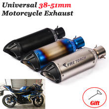 Universal Motorcycle 51mm GP Project Exhaust Pipe Escape Modified Scooter Muffler For R15 V3 GSXR150 PCX125 XMAX300 MT-03 CBR250 2024 - buy cheap