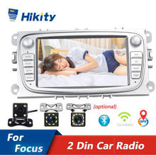 Hikity 2din Android Nav Car Multimedia player 7'' Autoradio Car Radio GPS Mirrorlink For Ford Focus Mondeo C-MAX S-MAX Galaxy II 2024 - buy cheap