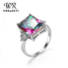 WEGARSTI 925 Sterling Silver New Fine Natural Gemstone Ring For Women Engagement Wedding Rings Blue Purple Zircon Ring 2024 - buy cheap