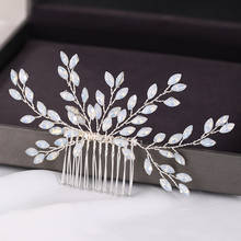 Moderno Color plateado de cristal de diamantes de imitación peine del pelo nupcial accesorios para el cabello de boda tocado de novia Tiara de joyería para el pelo 2024 - compra barato