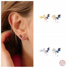 Aide 925 Sterling Silver Gold Crystal Leaf Branch Stud Earrings Women Ear Climber Arc Shape Piercing Earring Ohrringe Pendiente 2024 - buy cheap