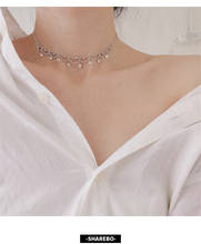 Collar redondo de cristal de lujo para mujer, joyería de princesa de plata 925, collar de clavícula, accesorios de compromiso para niña y mujer 2024 - compra barato