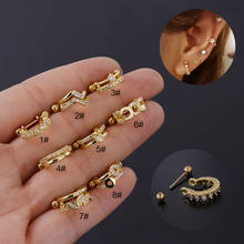 1PC 20G Ear Tragus Helix Cartilage Cz Gem Flower Earring Stud Labret Bar Ring Body Piercing Jewelry 2024 - buy cheap