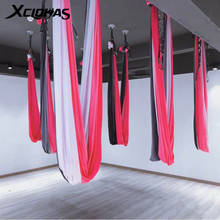 XC LOHAS Воздушный Гамак для йоги, цветной антигравитационный пояса для йоги, верхняя инверсия, Воздушный Гамак для пилатеса, раздвижная кровать, высокая прочность 5 м x 2,8 м 2024 - купить недорого