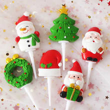 2020 Merry Christmas Cupcake Topper Christmas Santa Claus Resin Cake Topper For Christmas Party Cake Xmas Home Decorations 2024 - buy cheap