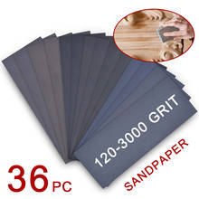 36pcs Sandpaper 120 to 3000 Girt Sand Paper Assortment Wet Dry Waterproof Abrasive Sanding Sheets with Sanding Block Sander 2024 - buy cheap