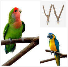Pet Parrot Raw Wood Fork Stand Rack Toy Bird Branch Perches Cage 2024 - buy cheap
