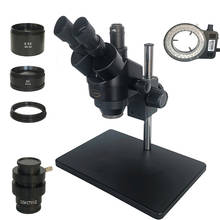 3.5X-90X Continuous Zoom Stereo Microscope Trinocular Microscope + 0.5X 2X Auxiliary Objective Lens C mount Adapter SZMCTV 1/2 2024 - buy cheap