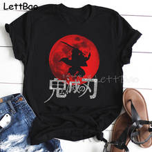 Camiseta con estampado de Tanjiro Effect Demon Slayer para mujer, camisa de manga corta con estampado de Kimetsu No Yaiba, camisetas de Anime coreanas de Harajuku 2024 - compra barato