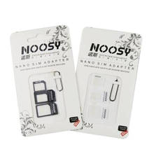 4in1 Noosy Nano Sim Card Adapter + Micro Sim cards adapter + Standard SIM Card Adapter With Eject pin For Iphone samsung 500 set 2024 - buy cheap