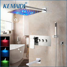 KEMAIDI cabeza de ducha LED de latón negro grifos mezcladores de pantalla Digital juego de grifos de ducha Digital de 3 funciones para el baño 2024 - compra barato