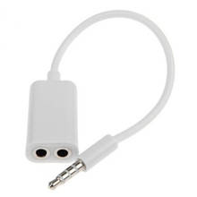 Novo cabo de áudio auxiliar de 3.5mm cabo distribuidor branco 2-em-1 divisor de fone de ouvido de áudio 1 revolução 2 adaptador de fone de ouvido masculino 2024 - compre barato