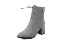 Big Size 9 10 11-17 boots women shoes ankle boots for women ladies boots Fastening zipper with pointed end 2024 - buy cheap
