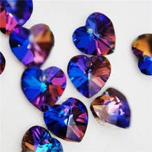 Hot Heart Glass Crystal Pendant Rhinestone Single Hole Diamond Pendant Pointback Stones for DIY Pendant Jewelry Accessories 2024 - buy cheap