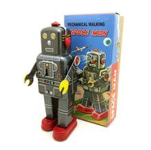 Винтажная космическая Мужская коллекция роботов оловянные игрушки классический заводной механический ходовой жестяной Робот Игрушки для коллекционного подарка 2024 - купить недорого