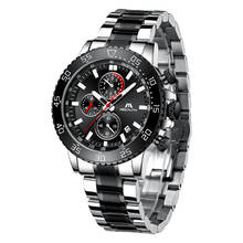 Relógio de pulso masculino de aço inoxidável, megalith marca top fashion, à prova d'água, esportivo, data, quartzo, relógio de pulso para homens 2024 - compre barato