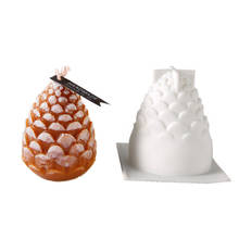 Vela de silicone cone de pinheiro 3d, molde para velas aromaterapia diy, de cera de abelha, pinecone, ferramenta para fabricação de velas, atacado, 1 peça 2024 - compre barato