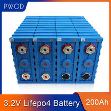 PWOD-Paquete de células de litio LiFePO4, paquete diy para RV solar EV, 12V, 24V, 48V, SE200AH, 200Ah, no 280AH, 3,2 V, 8 Uds., libre de impuestos 2024 - compra barato