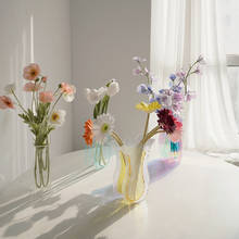 Cutelife INS Nordic небольшой пластиковый прозрачный Цветочная ваза для украшения интерьера офиса завод ваза гостиная гидропоники Свадебные ваза 2024 - купить недорого